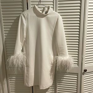 Tuckernuck Feather Sleeve Dress White